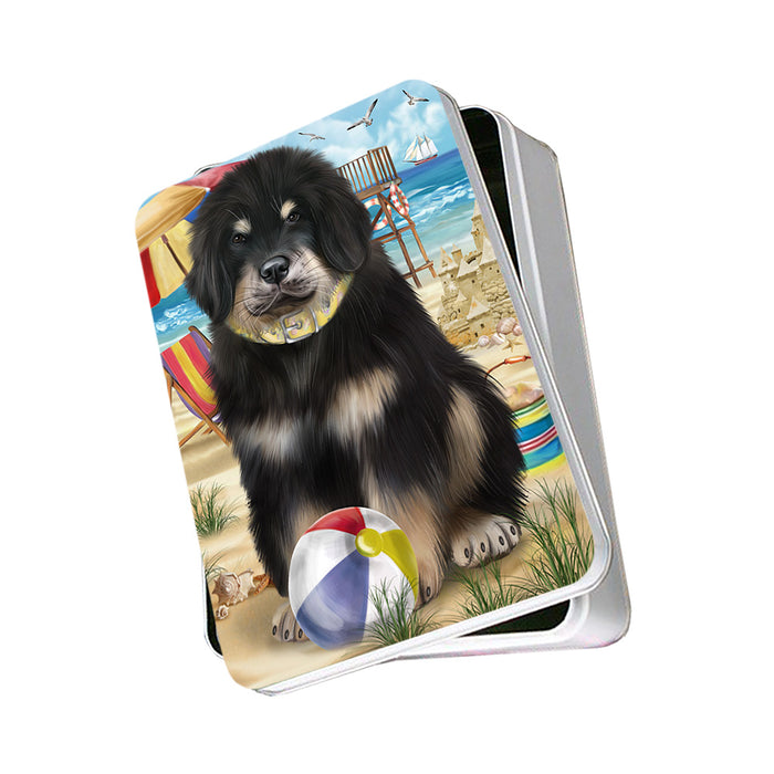 Pet Friendly Beach Tibetan Mastiff Dog Photo Storage Tin PITN54144
