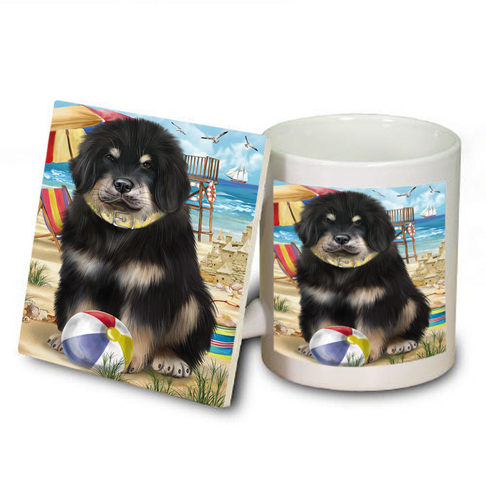Pet Friendly Beach Tibetan Mastiff Dog Mug and Coaster Set MUC54193