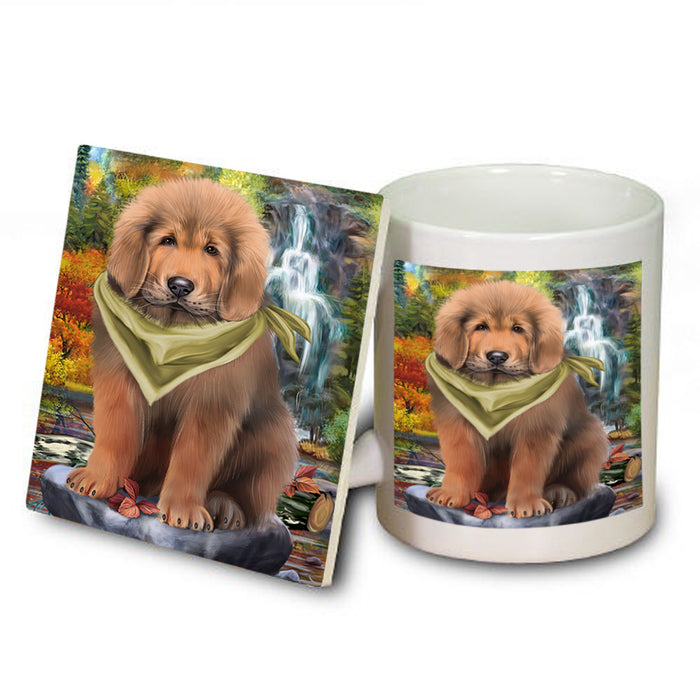 Scenic Waterfall Tibetan Mastiff Dog Mug and Coaster Set MUC54690