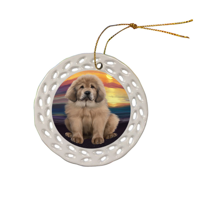 Tibetan Mastiff Dog Ceramic Doily Ornament DPOR54776