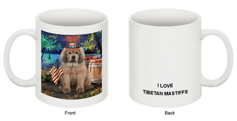 4th of July Independence Day Firework Tibetan Mastiff Dog Coffee Mug MUG49493