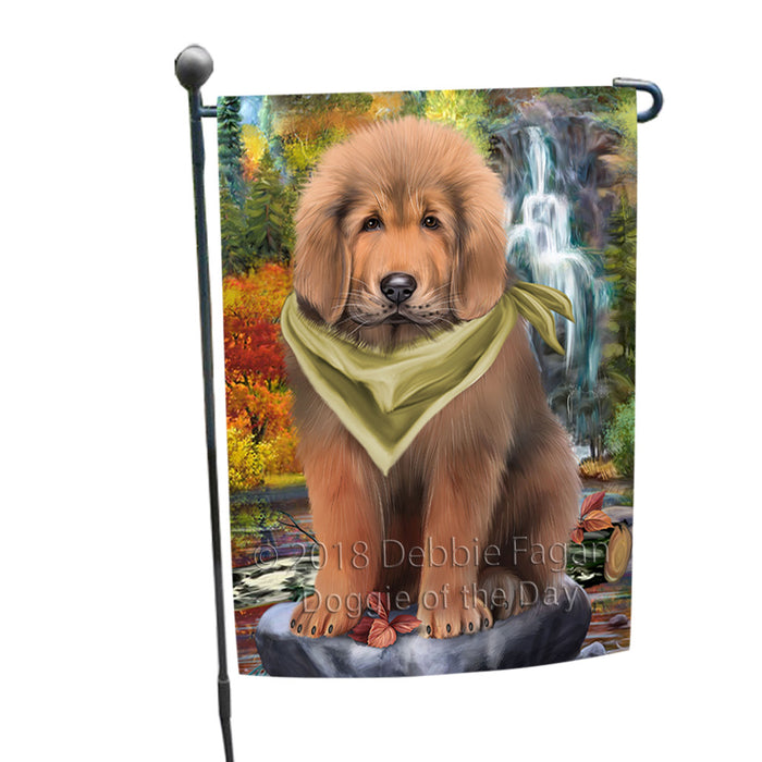 Scenic Waterfall Tibetan Mastiff Dog Garden Flag GFLG54888