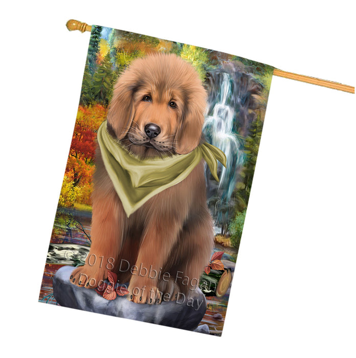 Scenic Waterfall Tibetan Mastiff Dog House Flag FLG55024