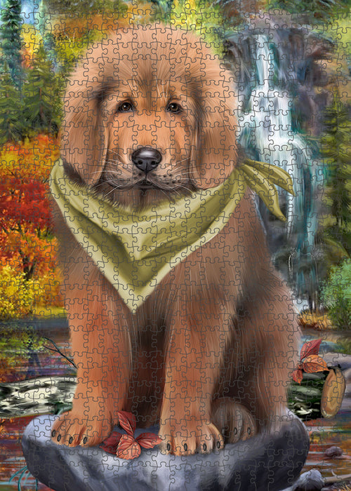 Scenic Waterfall Tibetan Mastiff Dog Puzzle with Photo Tin PUZL86460