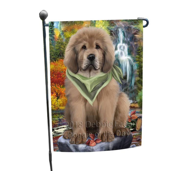 Scenic Waterfall Tibetan Mastiff Dog Garden Flag GFLG54889