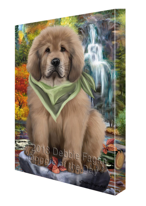 Scenic Waterfall Tibetan Mastiff Dog Canvas Print Wall Art Décor CVS111293