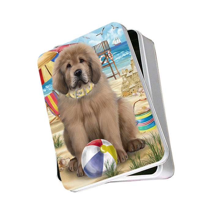 Pet Friendly Beach Tibetan Mastiff Dog Photo Storage Tin PITN54145