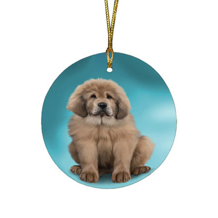 Tibetan Mastiff Dog Round Flat Christmas Ornament RFPOR54768