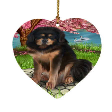 Tibetan Mastiff Dog Heart Christmas Ornament HPOR54778