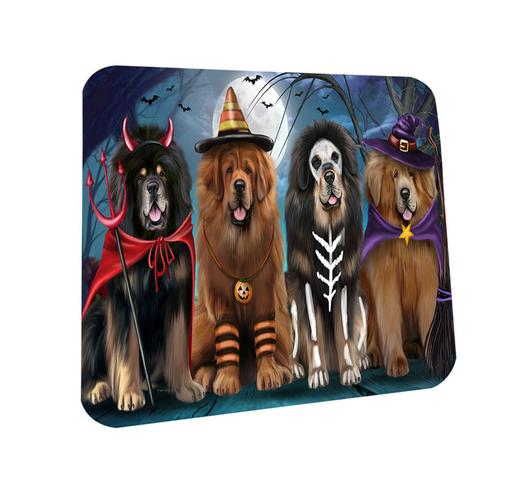 Happy Halloween Trick or Treat Tibetan Mastiffs Dog Coasters Set of 4 CST54446