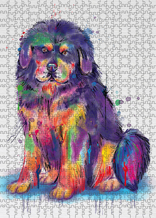 Watercolor Tibetan Mastiff Dog Puzzle with Photo Tin PUZL97244