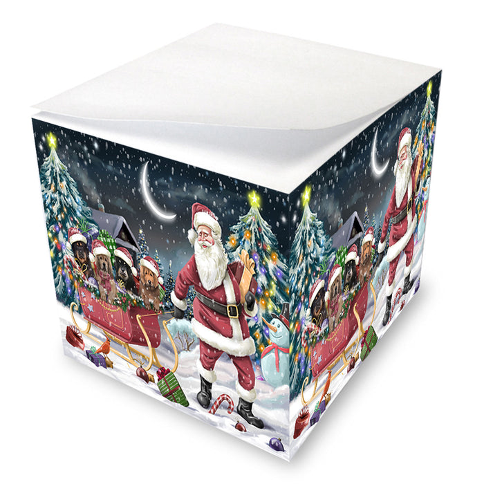 Santa Sled Christmas Happy Holidays Tibetan Mastiffs Dog Note Cube NOC56028