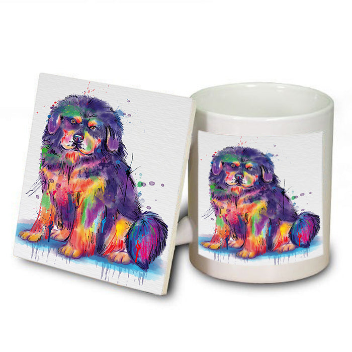 Watercolor Tibetan Mastiff Dog Mug and Coaster Set MUC57101