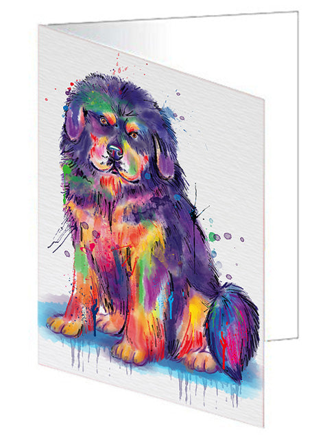 Watercolor Tibetan Mastiff Dog Handmade Artwork Assorted Pets Greeting Cards and Note Cards with Envelopes for All Occasions and Holiday Seasons GCD76841