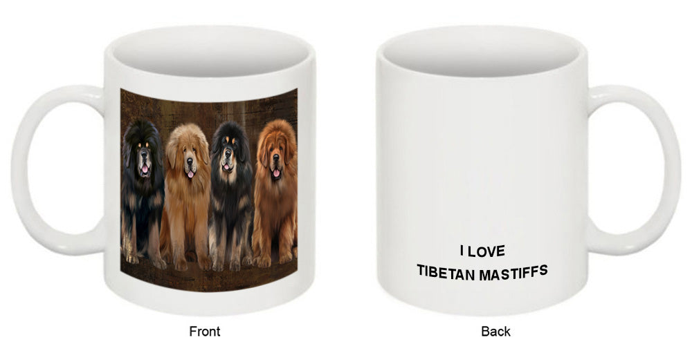 Rustic 4 Tibetan Mastiffs Dog Coffee Mug MUG49769