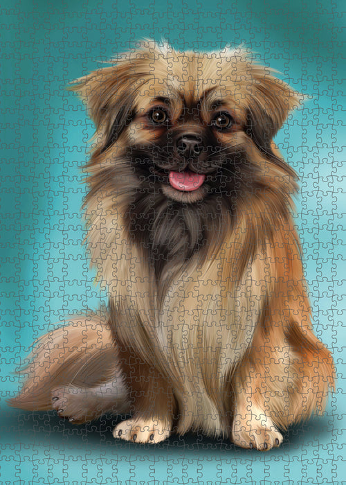 Tibetan Spaniel Dog Portrait Jigsaw Puzzle for Adults Animal Interlocking Puzzle Game Unique Gift for Dog Lover's with Metal Tin Box