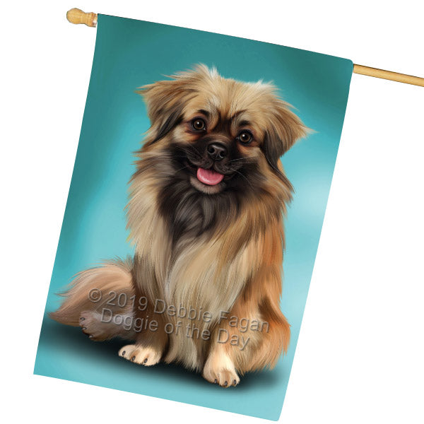 Tibetan Spaniel Dog House Flag FLG65608
