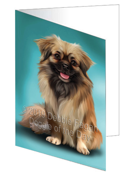 Tibetan Spaniel Dog Handmade Artwork Assorted Pets Greeting Cards and Note Cards with Envelopes for All Occasions and Holiday Seasons GCD77705