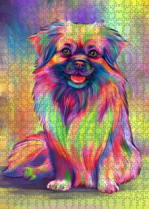 Paradise Wave Tibetan Spaniel Dog Portrait Jigsaw Puzzle for Adults Animal Interlocking Puzzle Game Unique Gift for Dog Lover's with Metal Tin Box