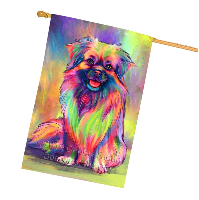 Paradise Wave Tibetan Spaniel Dog House Flag FLG66484