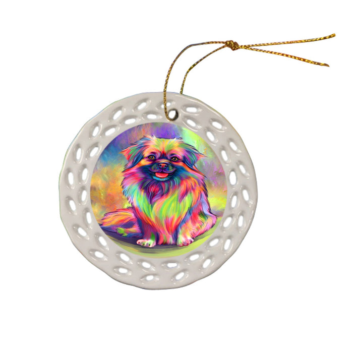 Paradise Wave Tibetan Spaniel Dog Doily Ornament DPOR58415