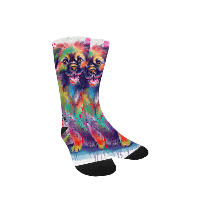 Watercolor Tibetan Spaniel Dog Women's Casual Socks