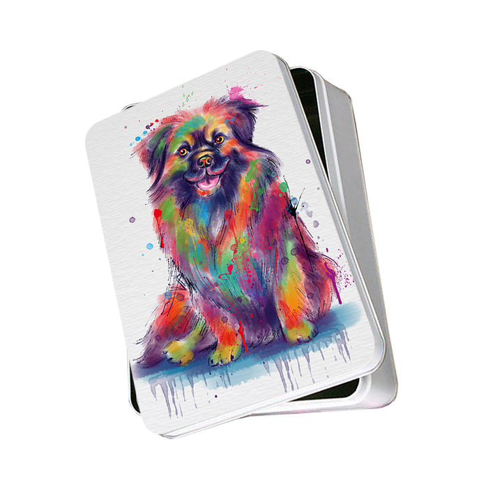 Watercolor Tibetan Spaniel Dog Photo Storage Tin PITN57515