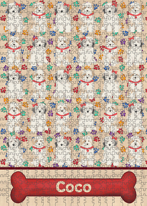 Rainbow Paw Print Tibetan Terrier Dogs Puzzle with Photo Tin PUZL98072