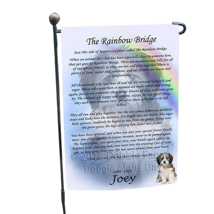 Rainbow Bridge Tibetan Terrier Dog Garden Flag GFLG56278