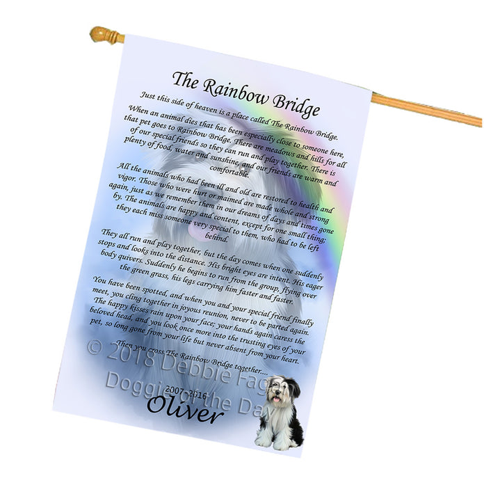 Rainbow Bridge Tibetan Terrier Dog House Flag FLG56415