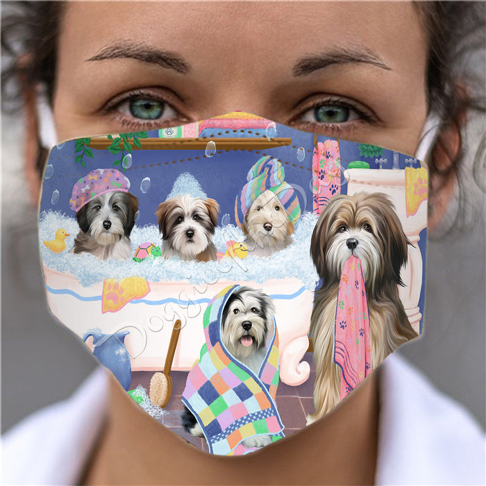 Rub A Dub Dogs In A Tub  Tibetan Terrier Dogs Face Mask FM49549