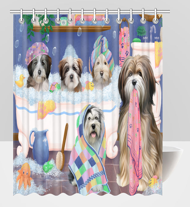 Rub A Dub Dogs In A Tub Tibetan Terrier Dogs Shower Curtain