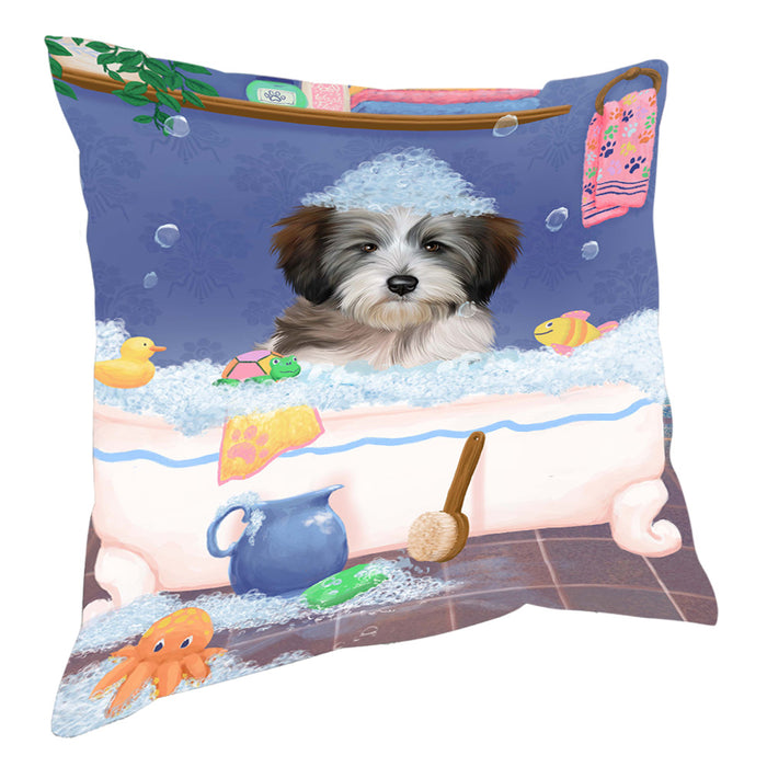 Rub A Dub Dog In A Tub Tibetan Terrier Dog Pillow with Top Quality High-Resolution Images - Ultra Soft Pet Pillows for Sleeping - Reversible & Comfort - Ideal Gift for Dog Lover - Cushion for Sofa Couch Bed - 100% Polyester, PILA90847