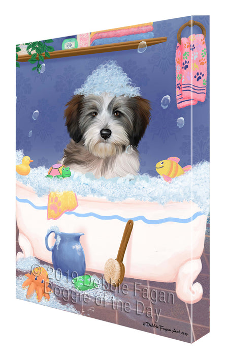 Rub A Dub Dog In A Tub Tibetan Terrier Dog Canvas Print Wall Art Décor CVS143684