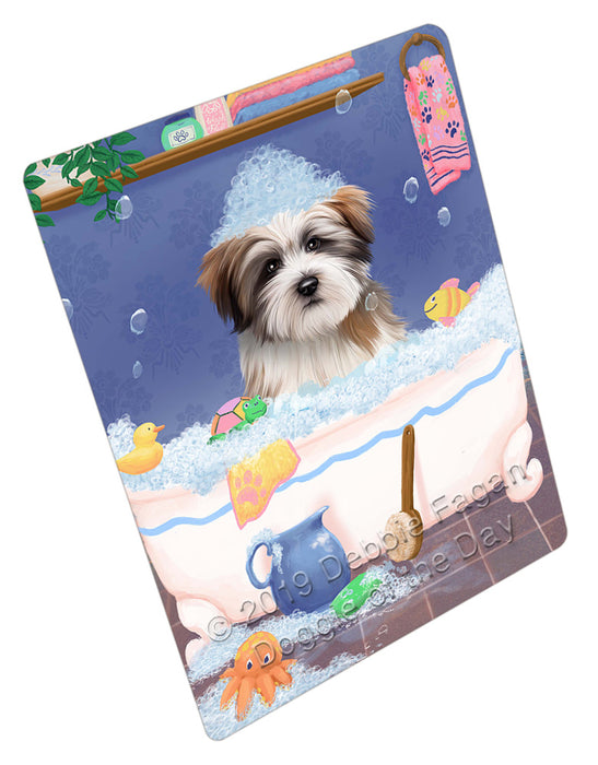 Rub A Dub Dog In A Tub Tibetan Terrier Dog Cutting Board - For Kitchen - Scratch & Stain Resistant - Designed To Stay In Place - Easy To Clean By Hand - Perfect for Chopping Meats, Vegetables, CA81896