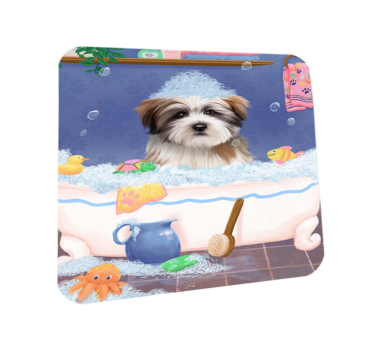 Rub A Dub Dog In A Tub Tibetan Terrier Dog Coasters Set of 4 CST57423