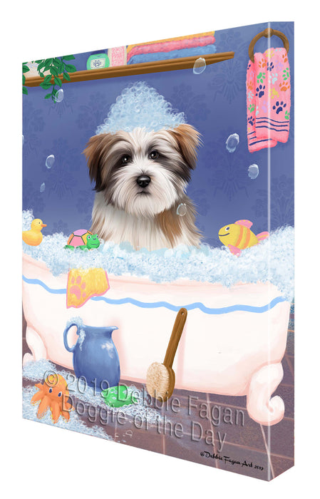 Rub A Dub Dog In A Tub Tibetan Terrier Dog Canvas Print Wall Art Décor CVS143693