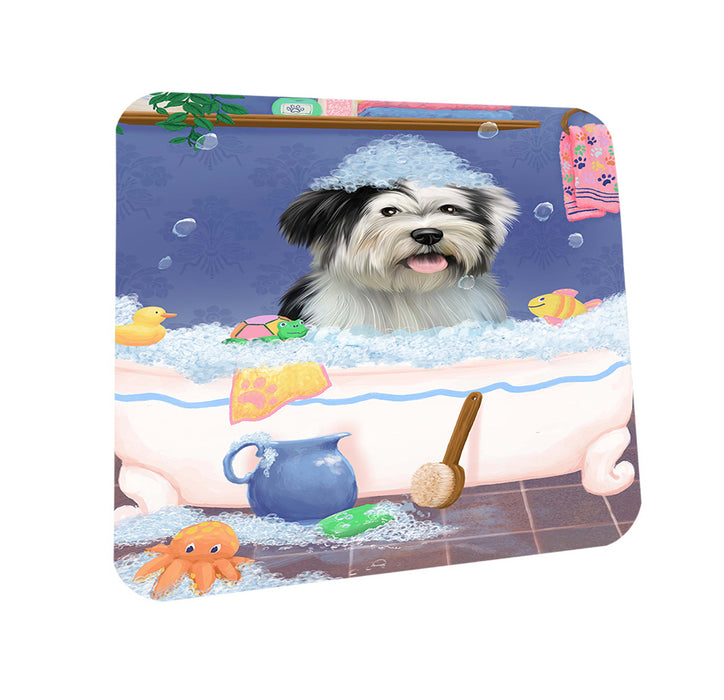 Rub A Dub Dog In A Tub Tibetan Terrier Dog Coasters Set of 4 CST57424