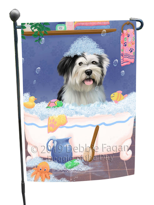 Rub A Dub Dog In A Tub Tibetan Terrier Dog Garden Flag GFLG66322