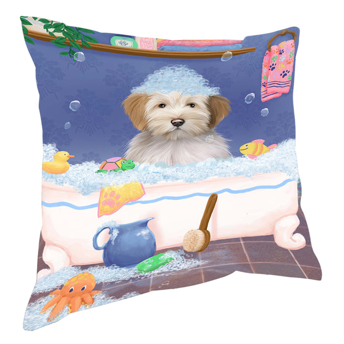 Rub A Dub Dog In A Tub Tibetan Terrier Dog Pillow with Top Quality High-Resolution Images - Ultra Soft Pet Pillows for Sleeping - Reversible & Comfort - Ideal Gift for Dog Lover - Cushion for Sofa Couch Bed - 100% Polyester, PILA90856