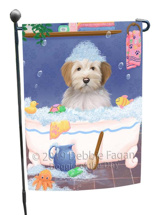 Rub A Dub Dog In A Tub Tibetan Terrier Dog Garden Flag GFLG66323