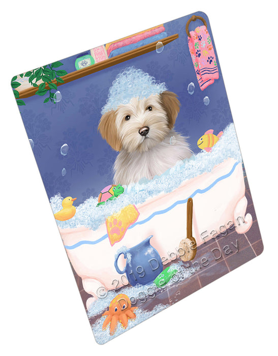Rub A Dub Dog In A Tub Tibetan Terrier Dog Cutting Board - For Kitchen - Scratch & Stain Resistant - Designed To Stay In Place - Easy To Clean By Hand - Perfect for Chopping Meats, Vegetables, CA81900