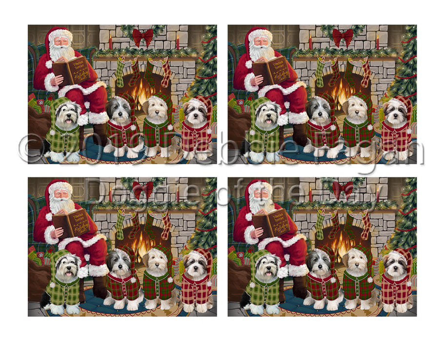 Christmas Cozy Holiday Fire Tails Tibetan Terrier Dogs Placemat