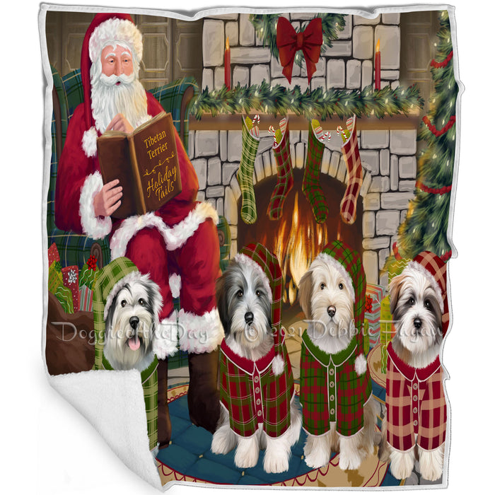 Christmas Cozy Holiday Tails Tibetan Terriers Dog Blanket BLNKT117966
