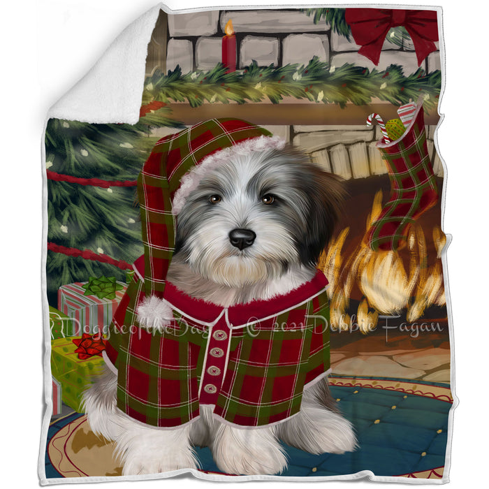 The Stocking was Hung Tibetan Terrier Dog Blanket BLNKT120126