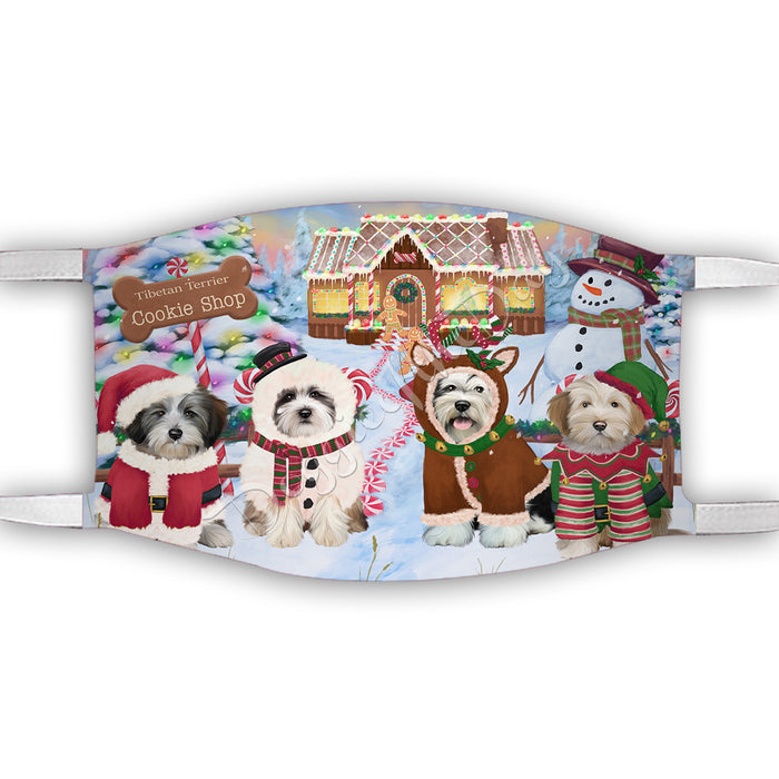 Holiday Gingerbread Cookie Tibetan Terrier Dogs Shop Face Mask FM48940