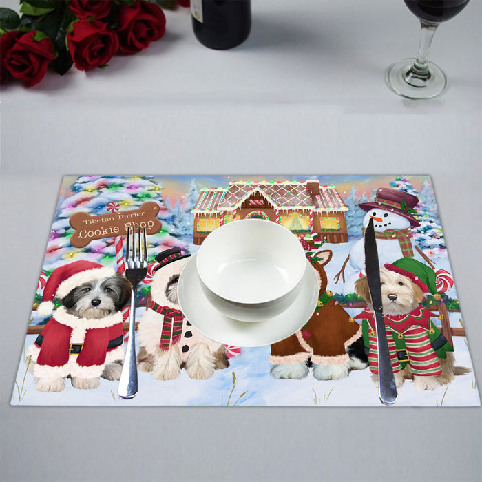 Holiday Gingerbread Cookie Tibetan Terrier Dogs Placemat