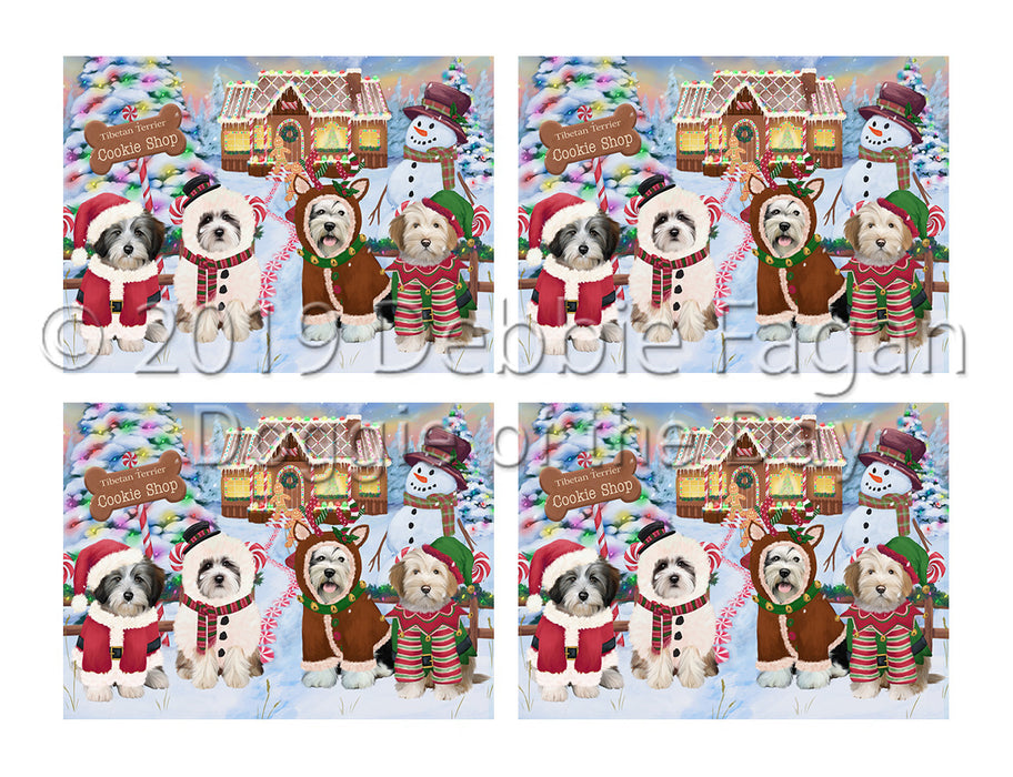 Holiday Gingerbread Cookie Tibetan Terrier Dogs Placemat