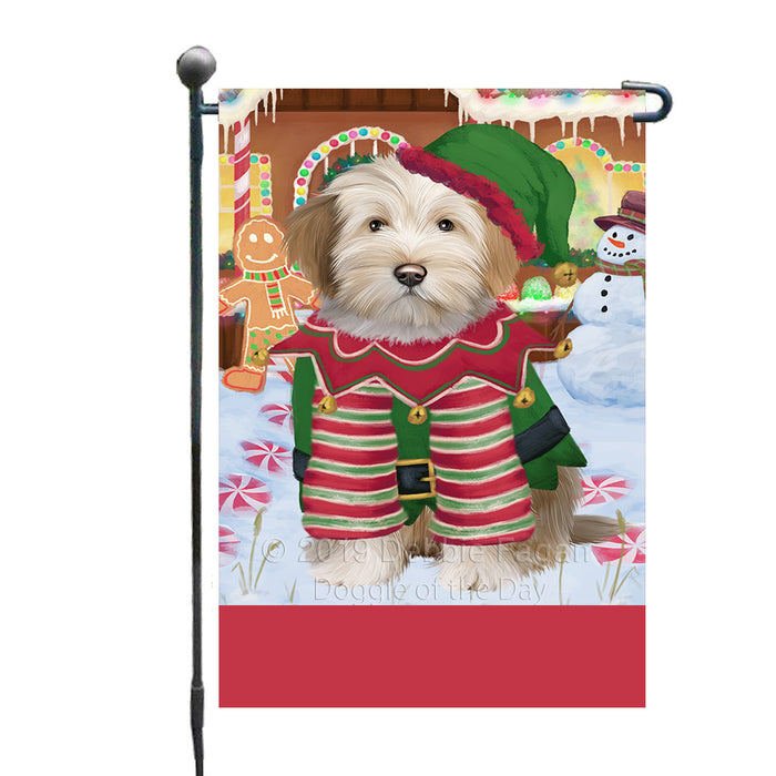 Personalized Gingerbread Candyfest Tibetan Terrier Dog Custom Garden Flag GFLG64202