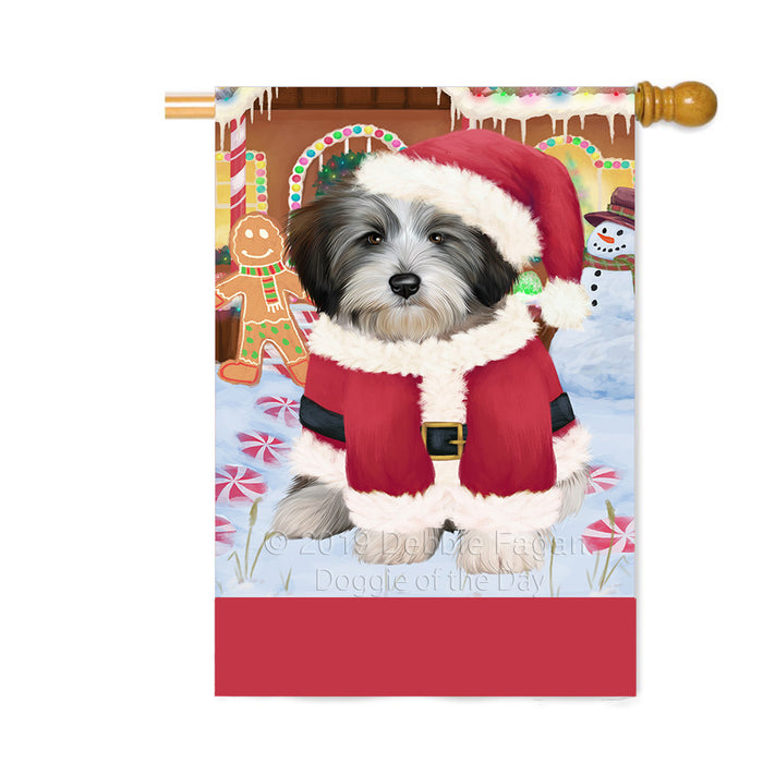 Personalized Gingerbread Candyfest Tibetan Terrier Dog Custom House Flag FLG63987